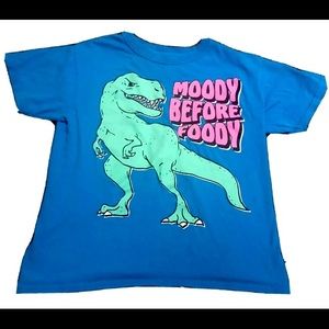 Boys L (10-12) shirt Dinosaur Moody Before Foody